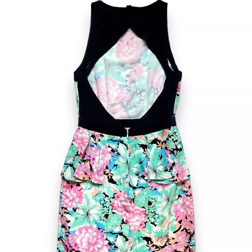 Yumi Kim Silk Sleeveless Floral Peplum Mini Dress - Picture 4 of 4